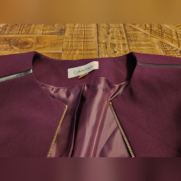 Calvin Klein Petite Workwear Laux Jacket Work Jacket Plum Purple Size 8P - Picture 11 of 12